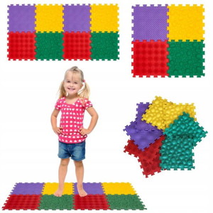 Gumowa ortopedyczna mata puzzlowa do masażu sensoryczna 8 elem.