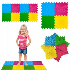 Gumowa ortopedyczna mata puzzlowa do masażu sensoryczna 8 elem.