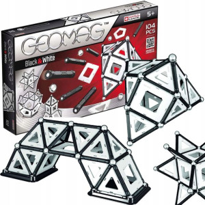 Geomag Klocki magnetyczne Black and White 104 elementy