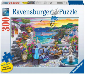 Puzzle 300 elementów Zachód słońca nad Santorini