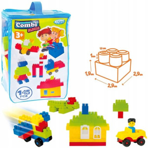 Zestaw Klocki Combi średnie w worku 145 elementów