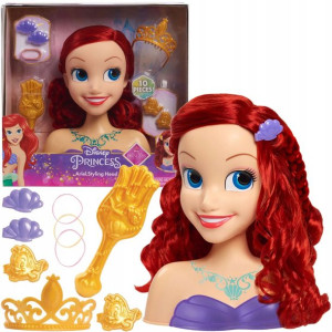 Księżniczki Disney Głowa do czesania i stylizacji włosów Arielka + akcesori