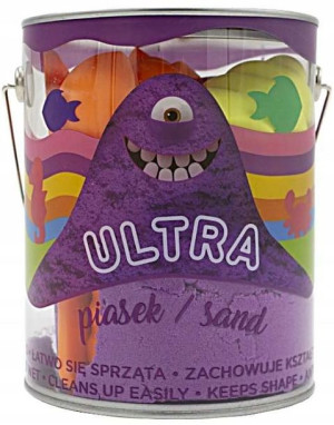 Fioletowy Ultra piasek w puszce 900g i foremki