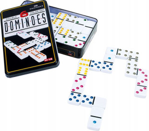 Domino w puszce Double 6 kolorów