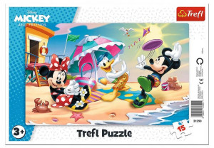 Puzzle ramkowe Myszka Miki Zabawy na plaży 15 elementów