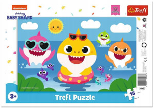 Puzzle ramkowe Baby Shark Wesołe rekiny 15 elementów