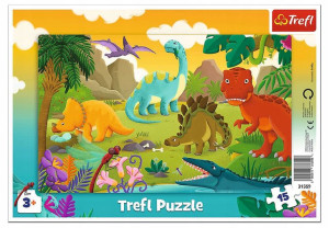 Puzzle ramkowe Dinozaury 15 elementów