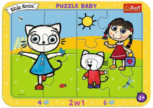 Puzzle Ramkowe 2w1 Szczęśliwa Kicia Kocia 10 elementów
