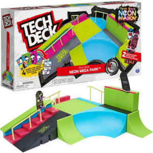 Tech Deck fingerboard Zestaw Rampa Neon Mega Park deskorolkai wielki skatep