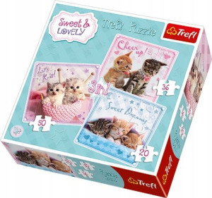 Trefl Puzzle 3w1 Sweet Lovely Słodkie kotki 34809