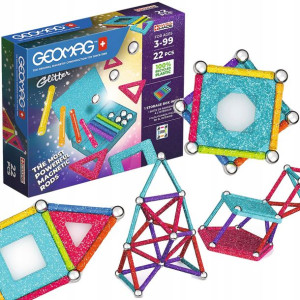 Geomag Klocki magnetyczne Glitter brokatowe 22 elementy
