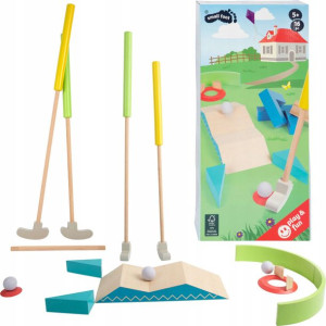 Small Foot Gra zręcznościowa dla dzieci minigolf zestaw drewniany
