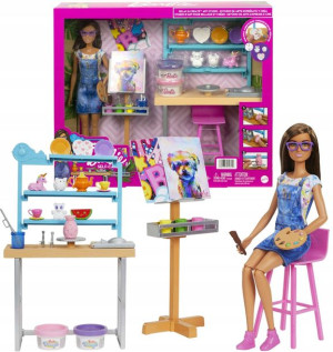 Barbie zestaw Pracownia Artystyczna z lalką i akcesoriami