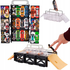 Tech Deck fingerboard ekspozytor rampa deskorolka walizka