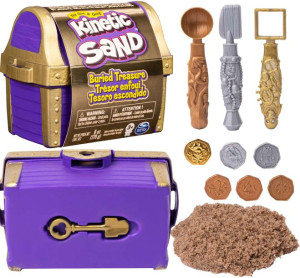 Kinetic Sand piasek kinetyczny Zaginiony skarb skrzynia akcesoria