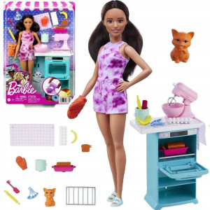 Mattel Barbie lalka kucharka z kotkiem