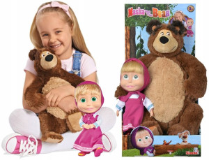 Simba Masza i Niedźwiedź 2w1  lalka Masza 22 cm i maskotka niedźwiedzia Mis