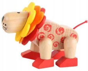 Small Foot Drewniana figurka czerwony Lew 6 cm