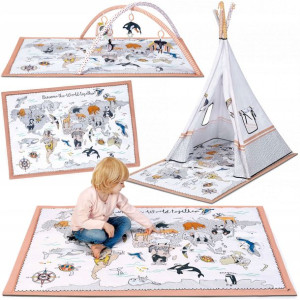 Kinderkraft Mata edukacyjna 3w1 z namiotem Tippy 0+