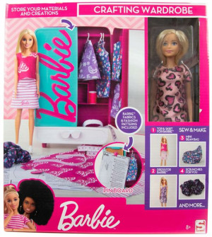 Sambro Barbie Crafting Wardrobe różowa Garderoba z Lalką