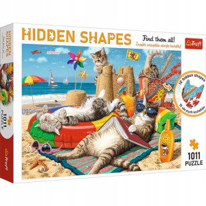 Puzzle Hidden Shapes, Koci relaks, 1011 elementów, Trefl 10674