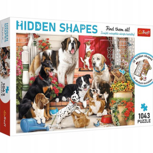 Puzzle Hidden Shapes, Psie figle, 1043 elementy, Trefl 10675