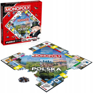 Puzzle Monopoly Polska jest piękna plansza 1000 elementów Winning Moves