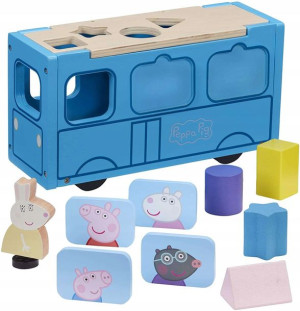 Charakter Świnka Peppa Drewniany autobus sorter