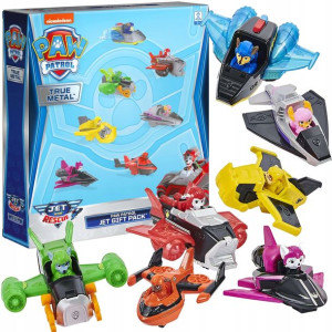 Psi Patrol Jet to the Rescue True Metal zestaw 7 pojazdów Gift Pack Spin Ma