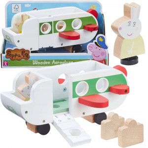Character Świnka Peppa Drewniany samolot z figurką