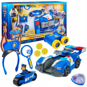 Psi Patrol The Movie Chase radiowóz 2w1 + akcesoria przebranie Chase'a