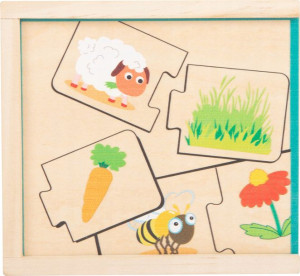Small Foot puzzle drewniana układanka Karmienie Zwierząt