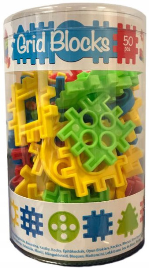 Mochtoys Klocki Grid Blocks kratka 50 elementów