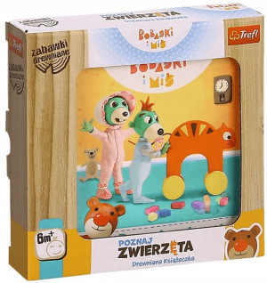 Trefl Poznaj zwierzęta drewniana książeczka 6m+