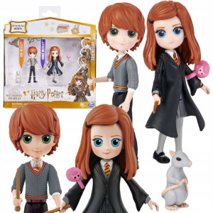 Harry Potter figurki Ron i Ginny Weasley + Parszywek i Arnold 7 cm