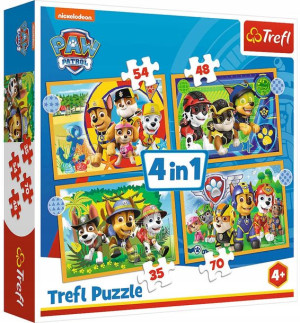 Trefl Puzzle 4w1 Wakacyjny Psi Patrol