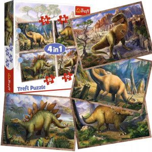 Trefl Puzzle 4w1 Ciekawe dinozaury
