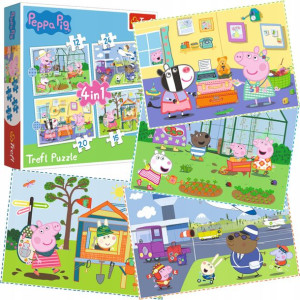 Trefl Puzzle 4w1 Świnka Peppa Wspomnienia z wakacji