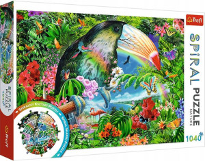Trefl Spiral Puzzle 1040 Tropikalne zwierzęta