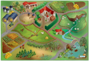 Dywan mata Farma ulice drogi na wsi 100x150 cm wysoka jakość efekt 3D
