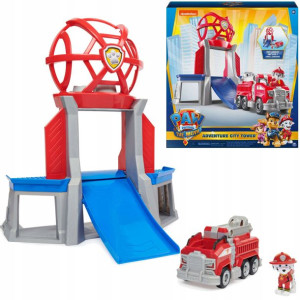 Psi Patrol Adventure City Tower baza z pojazdem i figurka Marshalla