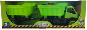 Mochtoys Zielona Wywrotka z przyczepą