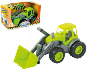 Mochtoys Zielony Spychacz z gumowymi kołami