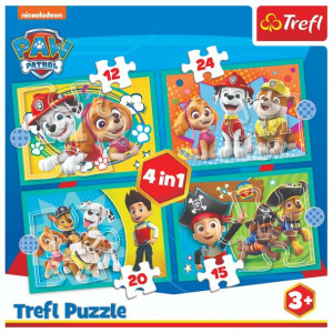 Trefl Puzzle 4w1 Wesoła ekipa Psiego Patrolu