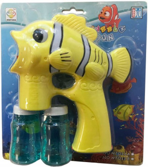 Żółta rybka pistolet do baniek mydlanych