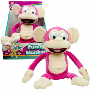 Małpka Chichocząca różowa maskotka Fufris Funny Monkey