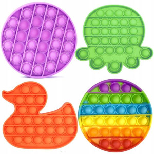 Zestaw Zabawek sensorycznych antystresowych Push it Pop it tęczowe koło, fi