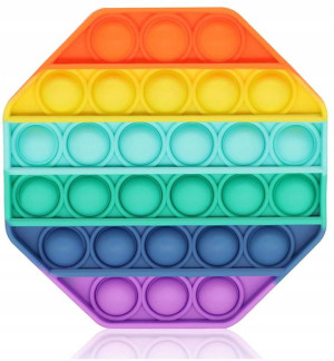Zabawka sensoryczna antystresowa Push it Pop it tęczowy ośmiokąt