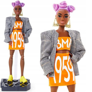 Mattel Kolekcjonerska Lalka Barbie BMR1959 fioletowe włosy