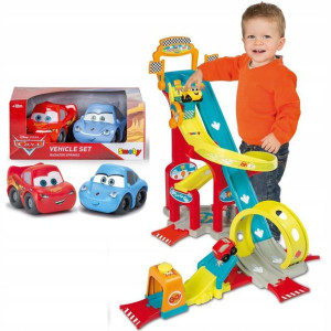 Smoby Vroom Planet Garaż Megajump dla dzieci tor zjazdowy 4 autka